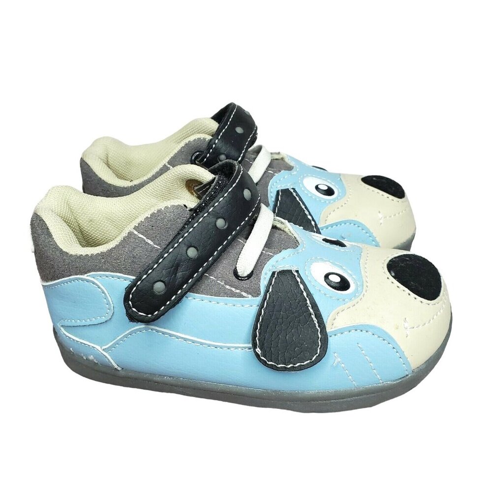 Paw Flex Zooligans Teal Puppy Dog Kids Sneakers Size 10